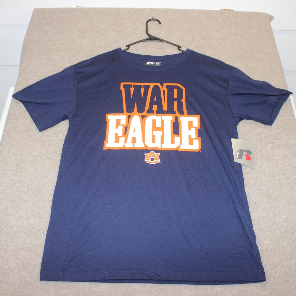 Russell Auburn Tigers War Eagle T-Shirt Mens Large Navy Blue Collegiate Tee NWT